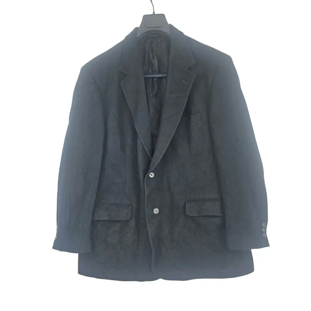 Vintage Roundtree & Yorke 100% Camel Hair Blazer Black Blazer Mens XL 46 3962